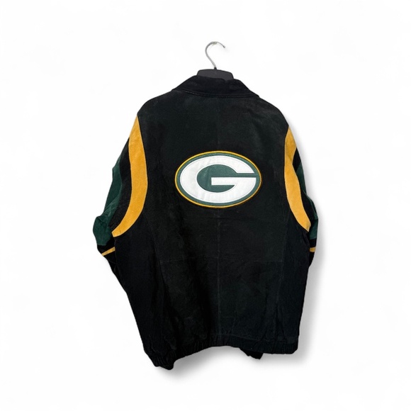Green Bay Packers Vintage NFL Suede Bomber Jacket Size M - Picture 2 of 16